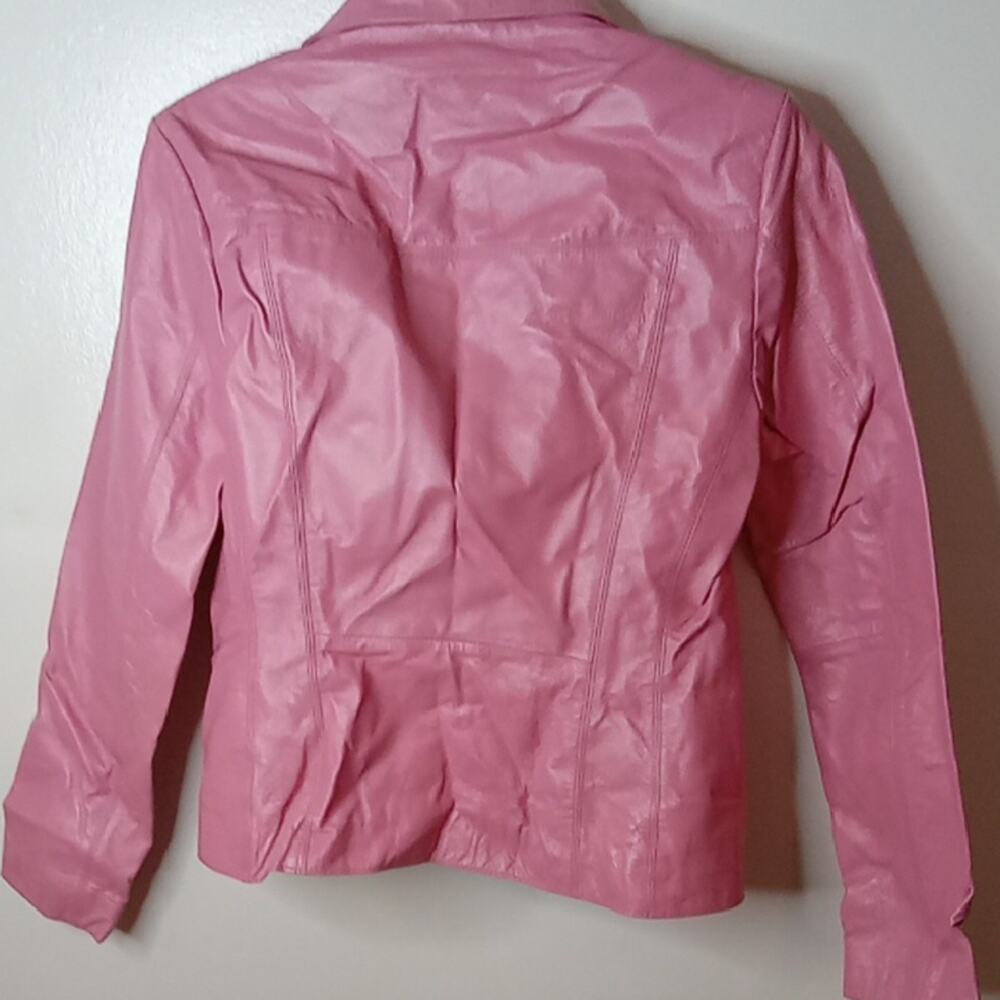 Wilsons Leather Maxima Women's Size Small Pink Leather Button-Up Jacket. Fun - Picture 6 of 10